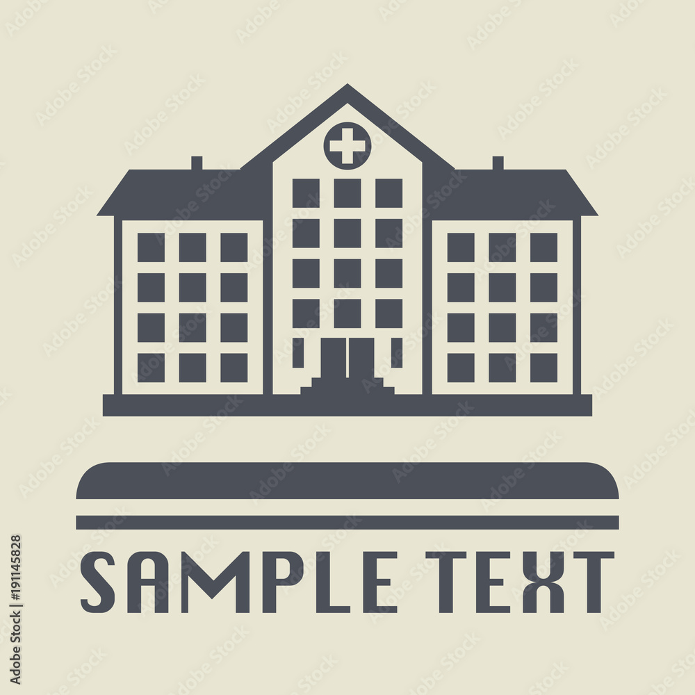 Hospital building icon or sign