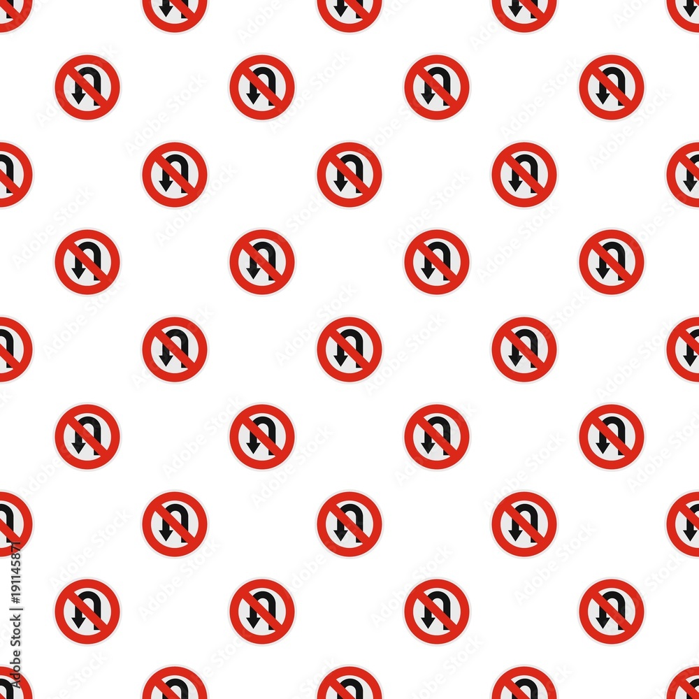 Uturn prohibited pattern seamless in flat style for any design Uturn prohibited pattern seamless in flat style for any design