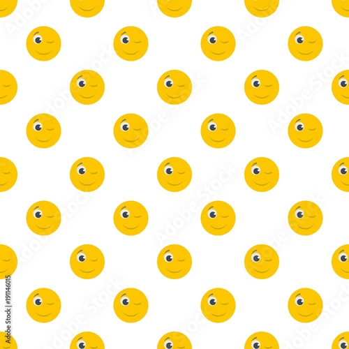 Winks smile pattern seamless in flat style for any design