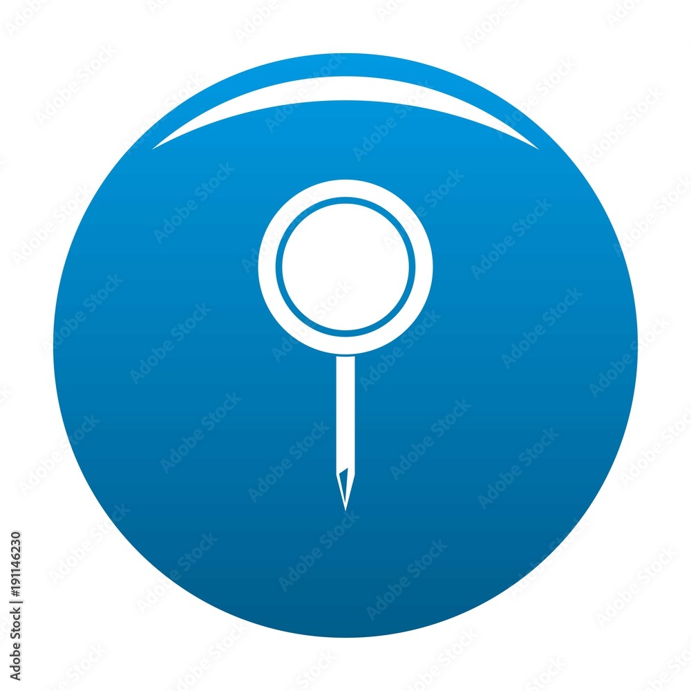 Round pin icon vector blue circle isolated on white background Round pin icon vector blue circle isolated on white background