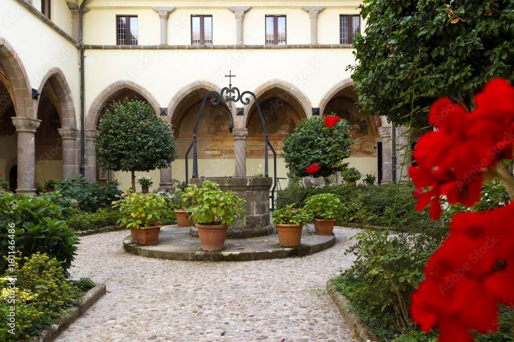 Fototapeta premium cloister of sanctuary madonna dei lattani roccamonfina