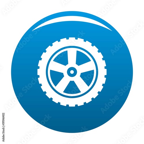 Transport tire icon vector blue circle isolated on white background 