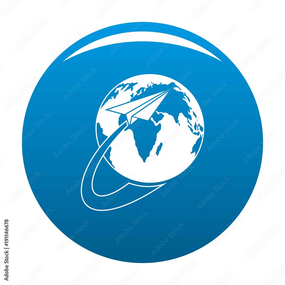 Around the world icon vector blue circle isolated on white background Around the world icon vector blue circle isolated on white background