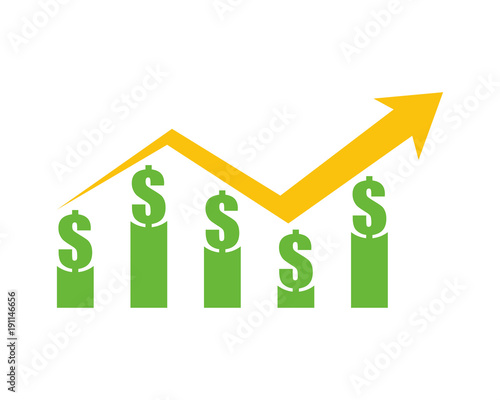 dollar chart arrow money currency price image vector icon logo symbol