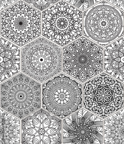 pattern in style of colorful floral patchwork