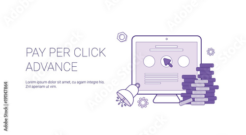 Pay Per Click Advance Business Concept Template Web Banner With Copy Space Vector Illustration