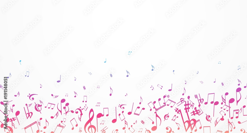 Naklejka premium Colorful music notes background