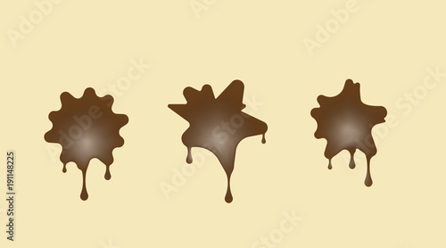 Candy in the form of blots. Milk chocolate vector illustration. Set of different sweets.