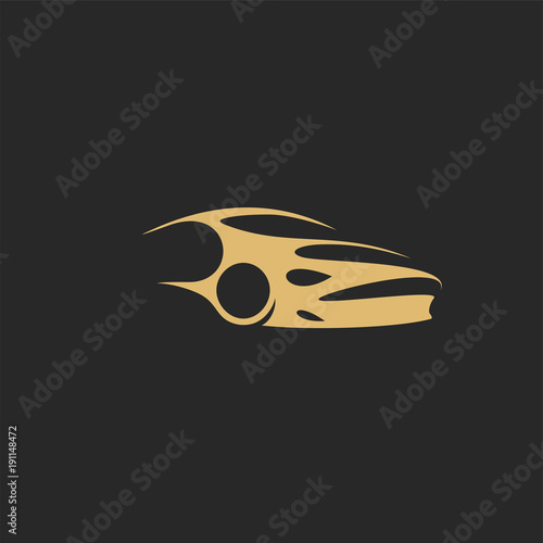 3d golden sports car vector illustartion