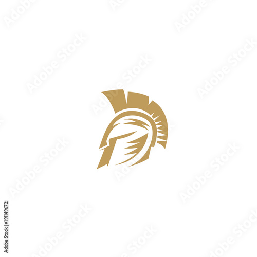 Golden Spartan helm vector illustration design