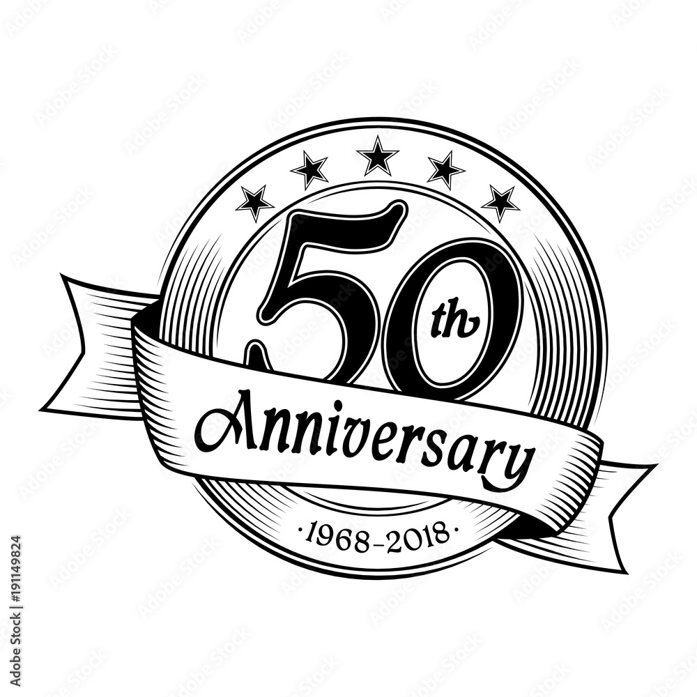50th anniversary design template. Vector and illustration. Stock Vector ...