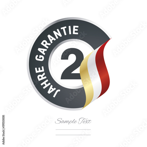 2 Years Warranty (German - 2 Jahre Garantie) black icon stamp vector