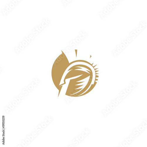 golden sports spartan logo vector illustration