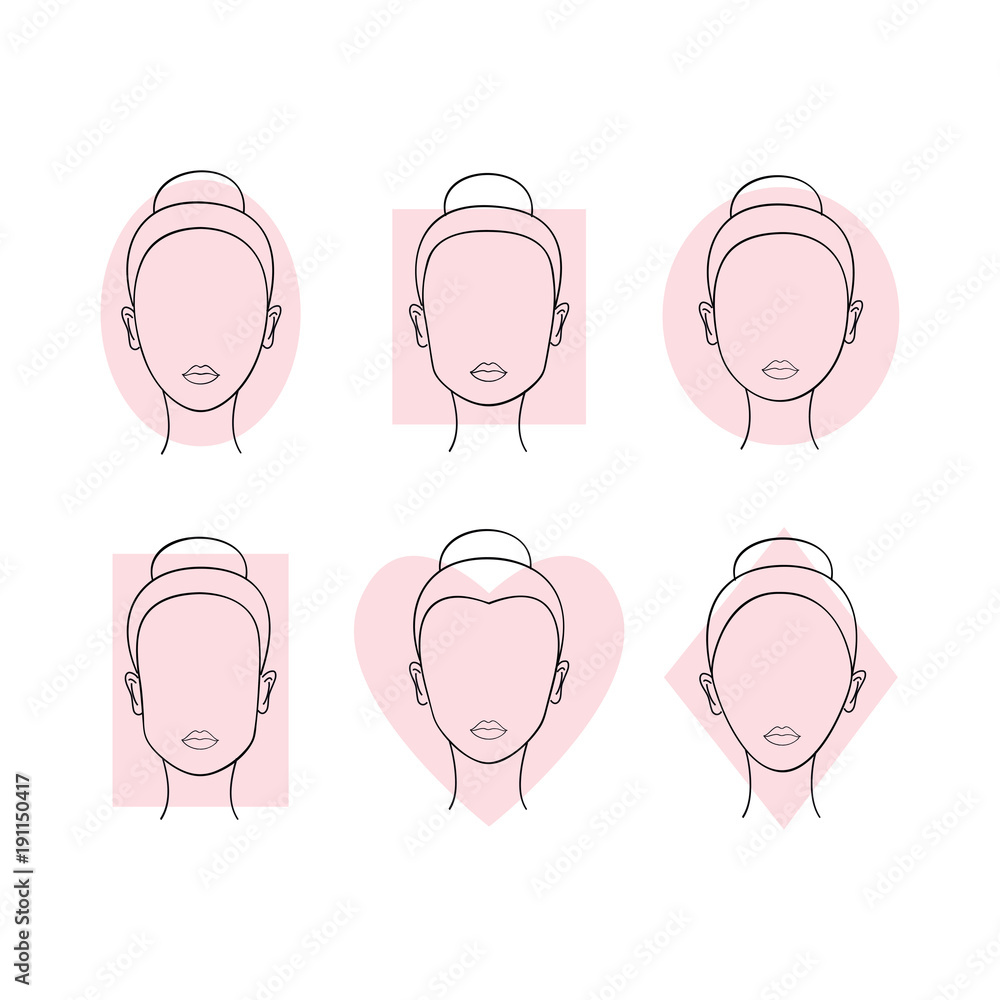 © bus109 - Woman face shapes set. Vector illustration