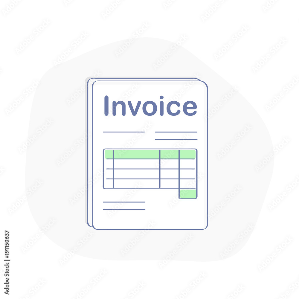Stack of Bills, Invoices, Documents. Invoice paper bill payment for buyer or customer, contract sign. Flat outline Isolated vector illustration on white background. Stack of Bills, Invoices, Documents. Invoice paper bill payment for buyer or customer, contract sign. Flat outline Isolated vector illustration on white background.