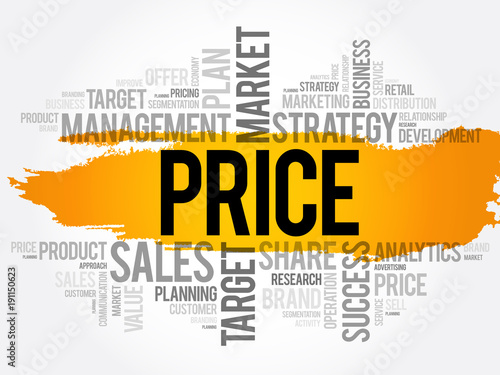 PRICE word cloud collage, business concept background photo