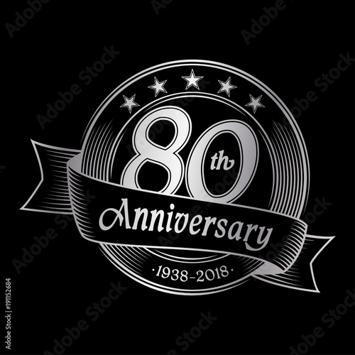 80th anniversary design template. Vector and illustration. 