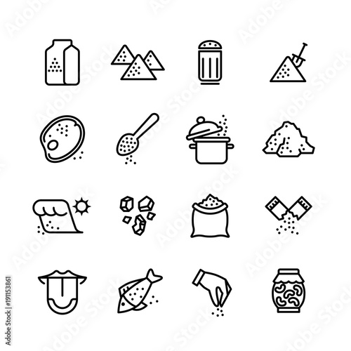 Salt vector line icons set