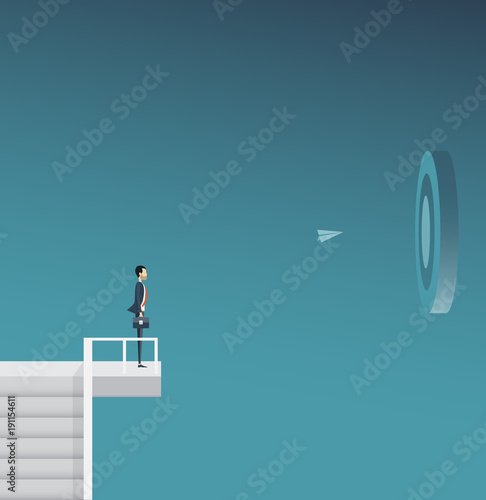 businessman looking business goal target concept   and business vision concept 