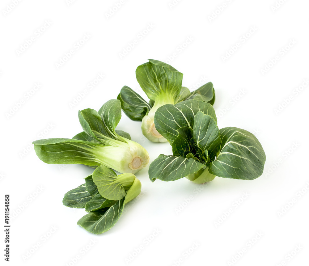 Inflorescences Chinese cabbage Pak-choi (salad) on a clean white background. Isolated. Inflorescences Chinese cabbage Pak-choi (salad) on a clean white background. Isolated.