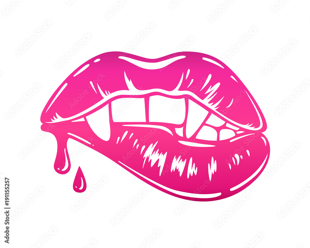 Naklejka premium Sexy female vampire's mouth