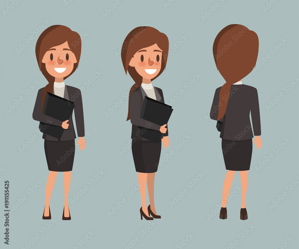 woman character in different pose. business people cartoon design. woman character in different pose. business people cartoon design.