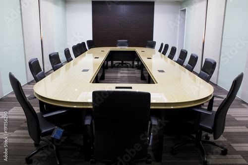 Modern meeting room with table and chairs. concept conventon room