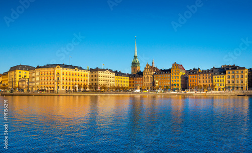 Stockholm cityscape. Skyline of the Sweden Capital city. Scandinavia, Northern Europe