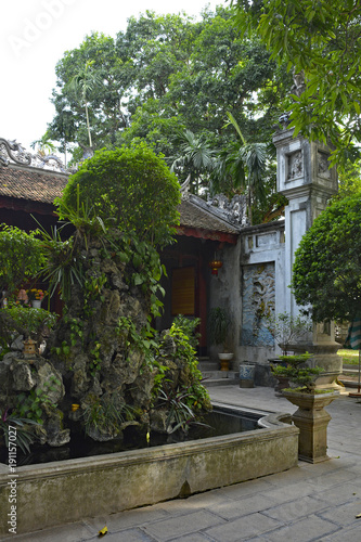The grounds of the historic Quan Thanh Temple in the Ba Dinh district of Hanoi, Vietnam. The temple, also known as Tran Vo Temple, was built between 1010 and 1028
