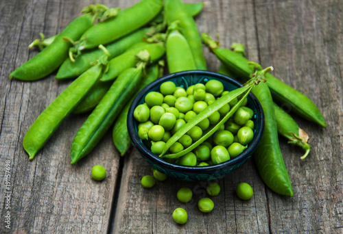 green peas on a table