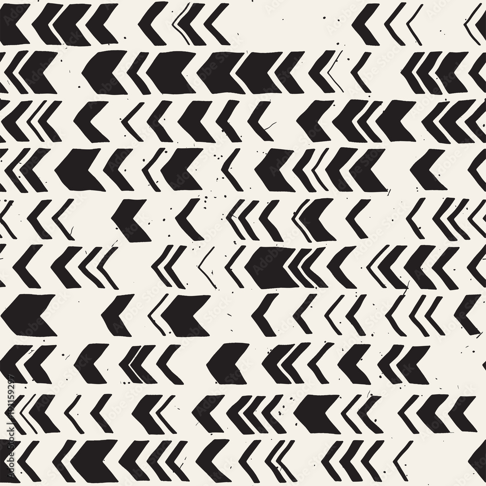 Vector seamless freehand pattern. Doodle monochrome print hand drawn chevron texture. Trendy graphic design. Vector seamless freehand pattern. Doodle monochrome print hand drawn chevron texture. Trendy graphic design.