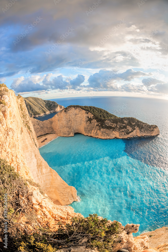 Navagio beach with shipwreck on Zakynthos island in Greece