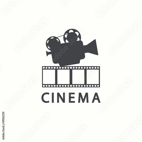 Cinema logo. Vector movie emblem template