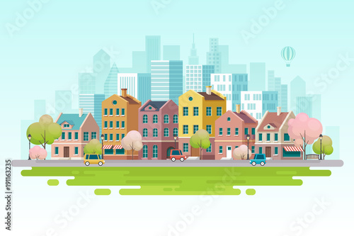Spring cityscape.
