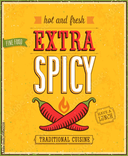 Vintage Extra Spicy Poster.
