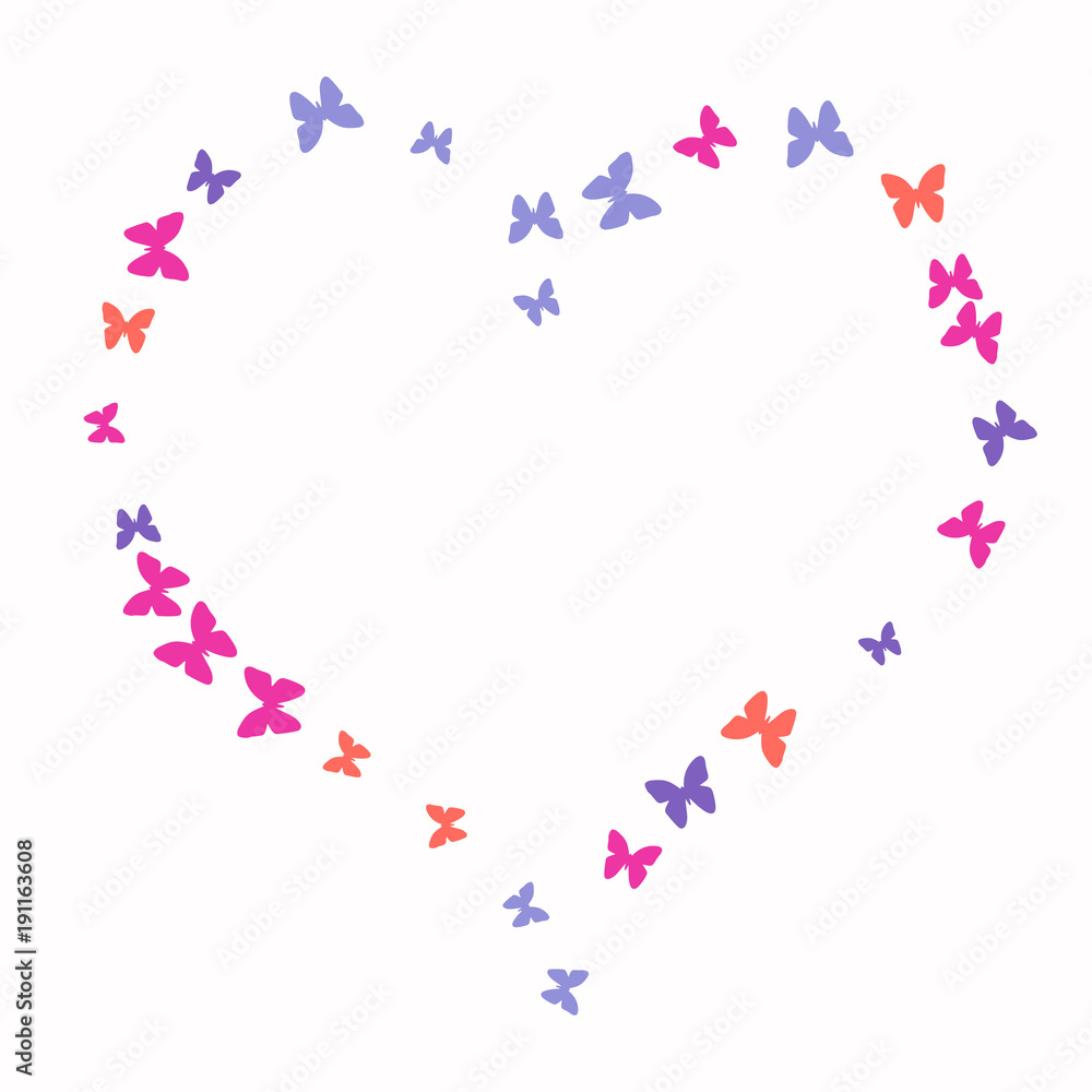 Spring Background with Colorful Butterflies. Simple Feminine Pattern for Card, Invitation, Print. Trendy Decoration with Beautiful Butterfly Silhouettes. Vector Background with Moth Spring Background with Colorful Butterflies. Simple Feminine Pattern for Card, Invitation, Print. Trendy Decoration with Beautiful Butterfly Silhouettes. Vector Background with Moth