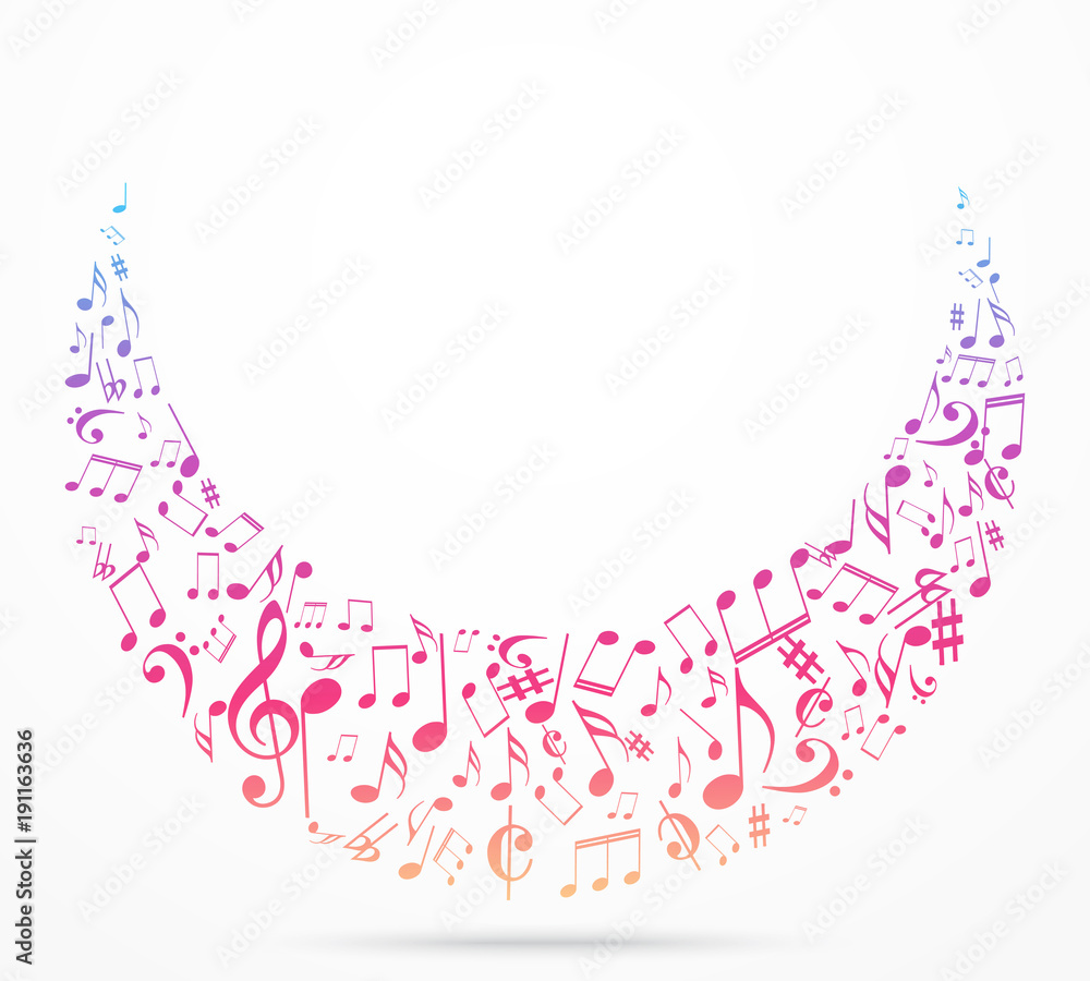 Fototapeta premium Colorful music notes background