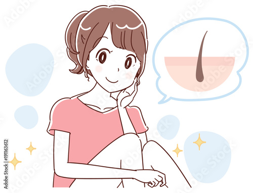 女性 脱毛イメージのイラスト