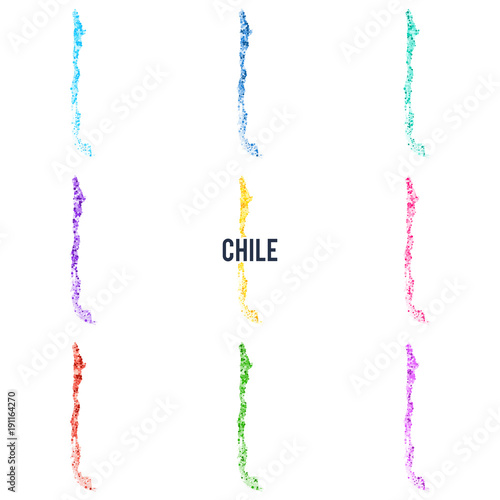 Vector dotted colourful map of Chile.