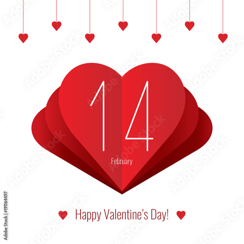 14 February Valentine's card heart love postcard greeting