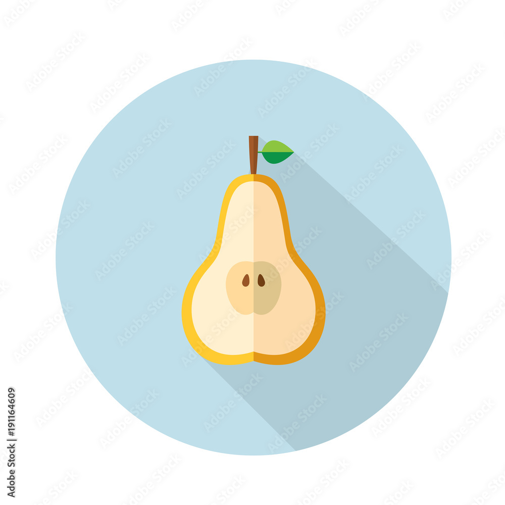 Pear flat icon fruit cut fresh Pear flat icon fruit cut fresh