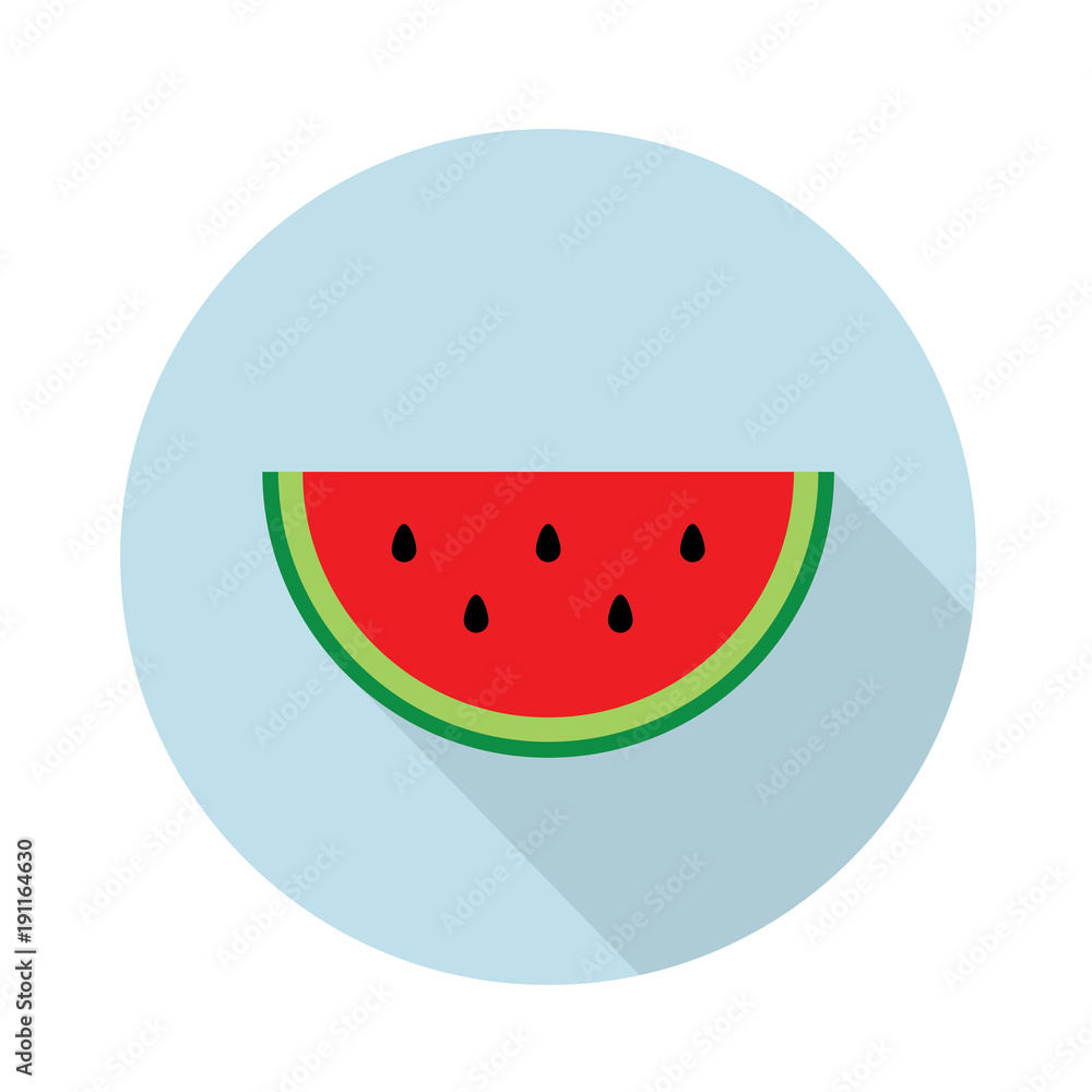 Watermelon icon flat tropical fruit Watermelon icon flat tropical fruit