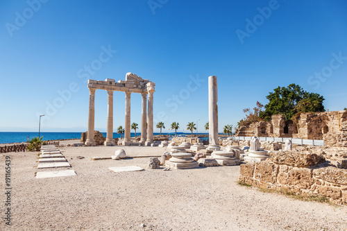 Ruins of Apollo temple in Side near Antalya, Turkey