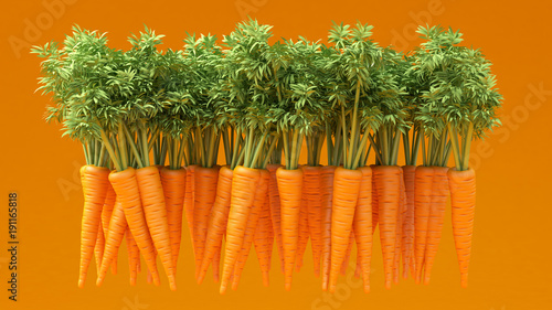 Background with a carrot. 3d illustration, 3d rendering.