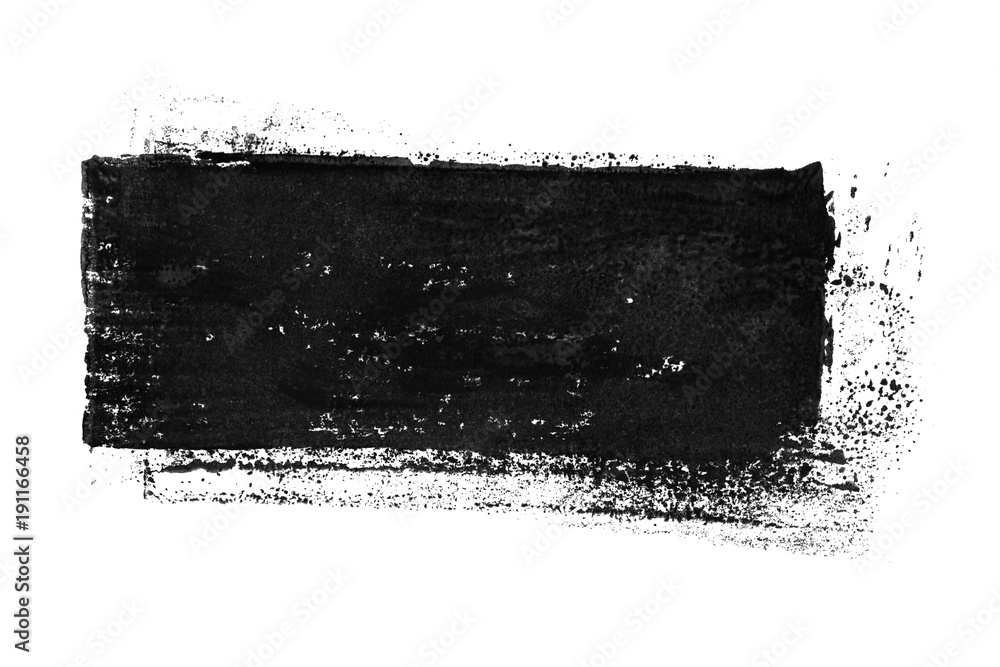 Fototapeta premium Isolierter schwarzer unordentlicher Farbstreifen