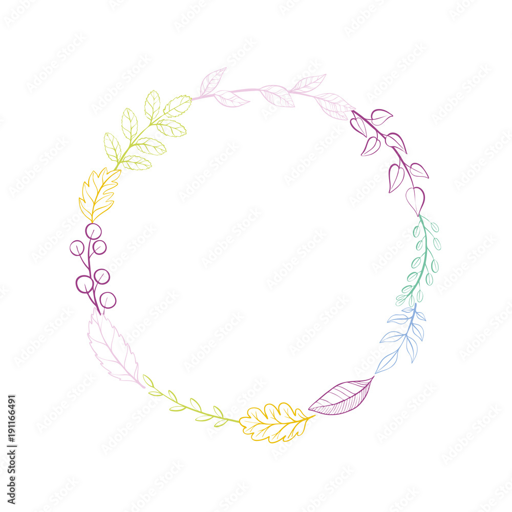 vector round frame with leaves vector round frame with leaves