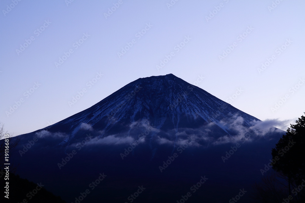 夜明け前の田貫湖からの富士山 夜明け前の田貫湖からの富士山
