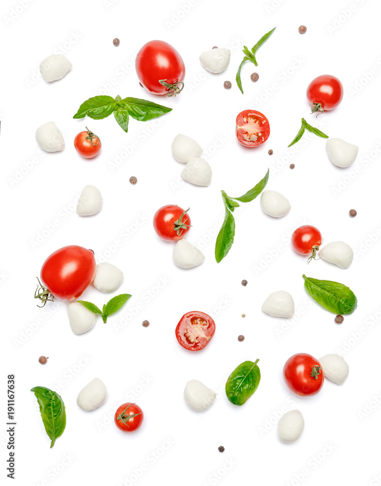 Italian mozzarella cheese and tomatos. Caprese salad ingridients Italian mozzarella cheese and tomatos. Caprese salad ingridients
