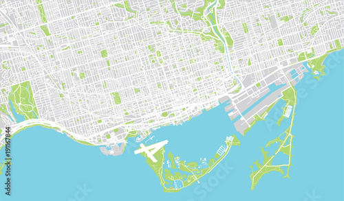 Mapa miasta miejski wektor Toronto, Kanada