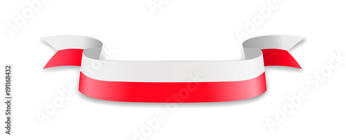 Poland flag in the form of wave ribbon.